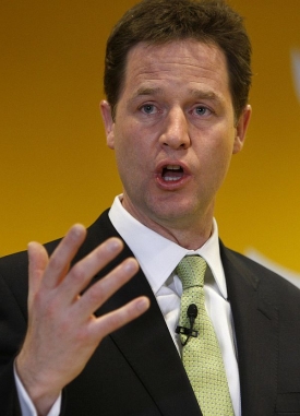 Vůdce liberálních demokratů Nick Clegg.